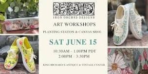 Iron Orchid Designs (IOD) Art Workshops - Canvas Shoe and Planting Station