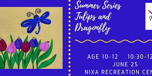 Tulips and Dragonfly painting class