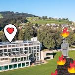 June 22: The Zurich Böögg is burned directly in front of our hotel - Hotel Heiden