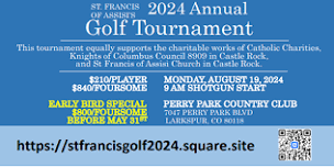 St Francis of Assisi  Annual Golf Tournaments 2024