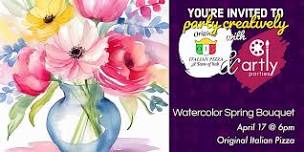 Watercolor Spring Bouquet Paint and Sip