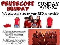 PENTECOST SUNDAY (WEAR RED!)