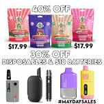 DISPOSABLES & 510 BATTERIES ARE 30% OFF.  CACTUS MUSHROOM GUMMIES 40% OFF!