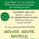 Join Mike for his Anuual FREE Recycling & Paper Shredding Event on Saturday, May 11th