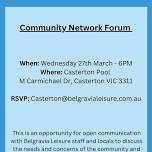 Community Networking Forum at Casterton Pool