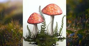 Beginner Watercolor Class: Mushrooms