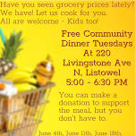 Free Community Meal Tuesdays at 220 Livingstone Ave N