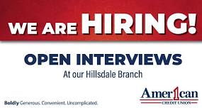 Open Interviews - Hillsdale, Michigan Branch