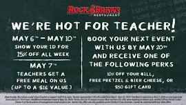 Teacher Appreciation: 15% Off All Week + FREE Meal on May 7th!