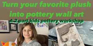 Kid’s turn your favorite plush into pottery wall art