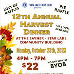 13th Annual Harvest Dinner — Sayner-Star Lake Chamber of Commerce