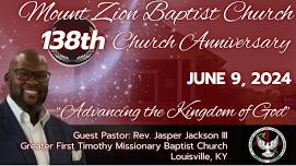 Mount Zion Baptist 138th Church Anniversary