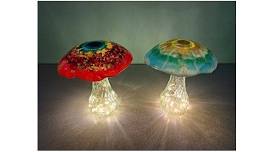 Lit Mushroom - Fused Glass