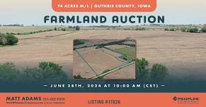 FARMLAND AUCTION - 74 Acres M/L in Guthrie County, Iowa