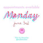 Appointments Available Monday June 3rd