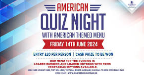 Quiz Night with an american themed Menu at High Farm Holiday Park