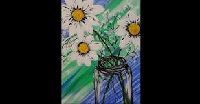 Daisies in a Mason Jar Paint-Night Event- Loxahatchee Studio — Jan's Finest Painting Crafts & Jewelry - Paint-Night Loxahatchee