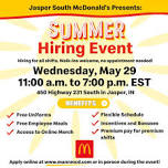 Summertime Hiring Event at Jasper South McDonald's