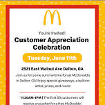 McDonald’s Customer Appreciation Celebration!