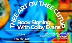 Artist Colby Evans signs: Thee Art Ov Thee Cutup