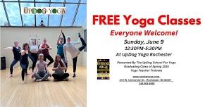 FREE Yoga Classes At UpDog Yoga Rochester Sunday, June 9 beginning at 12:30PM