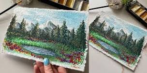 Paint and Sip: Watercolor Mountain Landscape