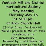 Vankleek Hill and District Horticultural Society May Meeting