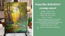 Paint like Bob Ross swamp sunset