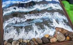 3D Resin Beach on a Wooden Tray Class - Saturday, June 15th 2pm-4pm