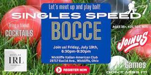 Single's Speed Bocce Mixer at Italian American Club with Meet Me IRL Cle