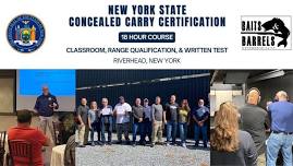 NYS Concealed Carry Class 16 hour Classroom + 2 hr Range Qualification & Test (MODULE 1)