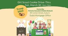 Girl Scout Cookie Drive Thru with Easter Bunny