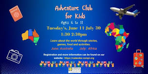 Adventure Club for kids 6 to 11