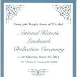 National Historic Landmark Dedication Ceremony AND Purim Festivities