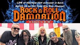 Rock n Roll Damnation (AC/DC tribute) LIVE at Heritage Days outdoors in Rock Rapids, IA