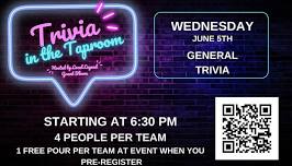 Trivia in the Taproom- General Trivia