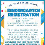 Kindergarten Registration Provost Public School April 18