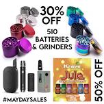 GRINDERS AND 510 THREADED BATTERIES ARE 30% OFF  KRAVE JULE KRATOM SHOTS 50% OFF!