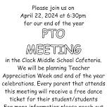 Rescheduled PTO Meeting