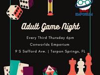 Adult Game Night at Conworlds Emporium