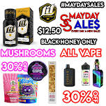 MUSHROOMS AND ALL VAPE – 30% OFF.   LIT BLACK HONEY KRATOM SHOTS – 50% OFF!