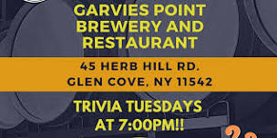 FREE Tuesday Trivia Show! At Garvies Point Brewery & Restaurant