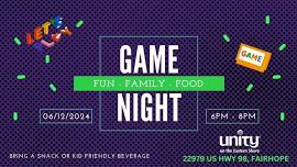 GAME NIGHT: Family Fun and Food!  Charades and other games.