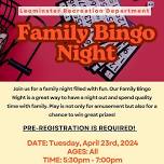 Family Bingo Night - All ages (Register by 4/18/24)