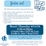 Drop in Parent Support Session - Bend