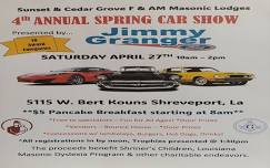 4th Annual 2B1 Ask1 Masonic Spring Car Show @ Sunset Masonic Lodge (Shreveport, LA)