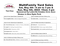 Two Days Multifamily Yard Sale..Sat, May 4 and Sun, May 5 until 3 pm