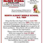 Papa's Pizza North Albany 8th Grade Washington DC Fundraiser