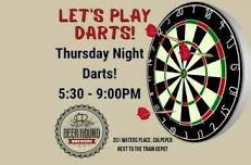 Thursday Night Darts at Beer Hound Brewery! Join Us Every Thrusday Night!