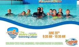 World's Largest Swimming Lesson at Hawaiian Falls